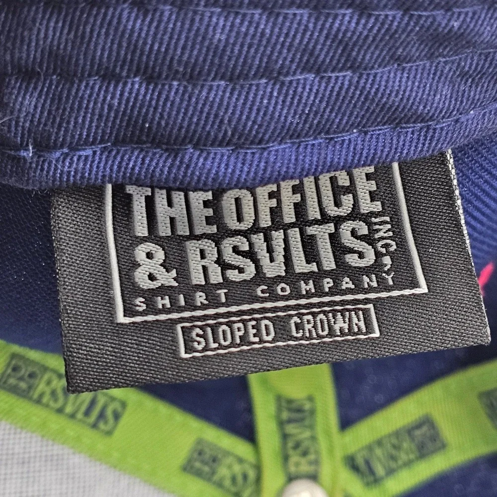 RSVLTS The Office Schrute Farms Beet Hat Sloped‎ Crown Navy Pink Snapback Cap